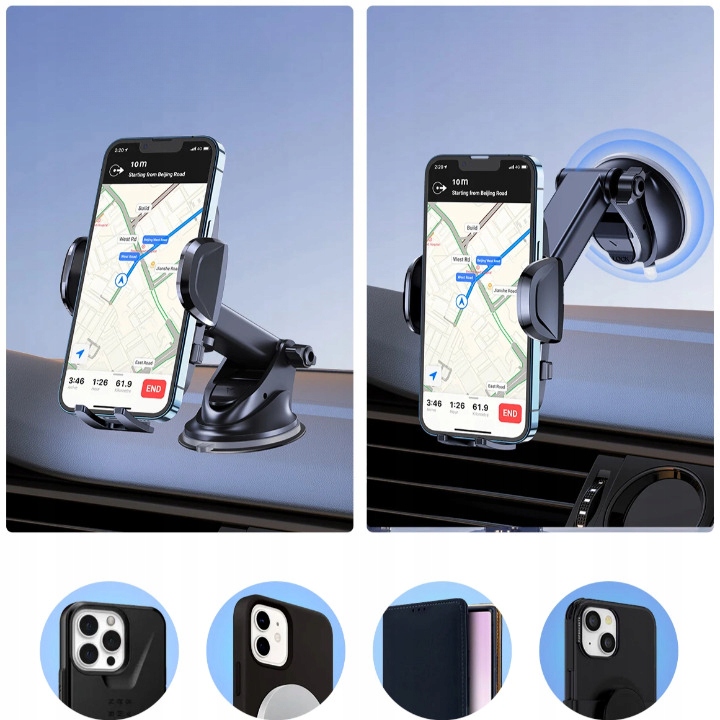 Uniwersalny TOPK uchwyt do samochodu na telefon obracany obrotowy o 360°