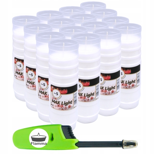 Wkłady do zniczy Znicze olejowe Całoroczne 5 dni 120h Max Light 16szt