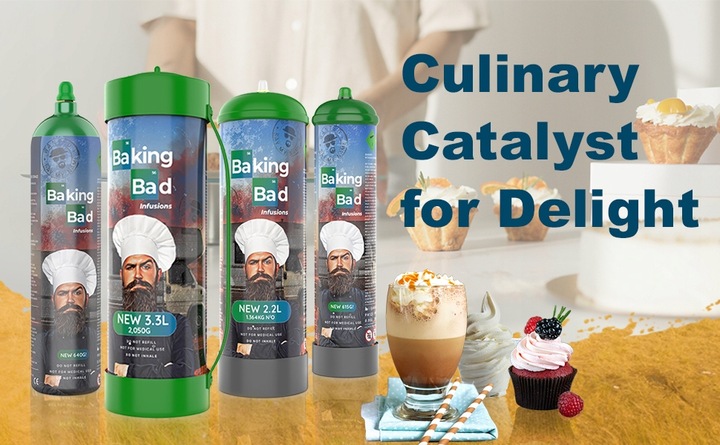 N2O Nitro BAKING BAD 700g Podtlenek azotu cracker GAZ balony cream charger