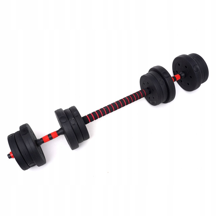 HANTLE KOMPOZYTOWE ZESTAW HANTLI 2x10KG REGULOWANE BITUMICZNE SZTANGA GRYF