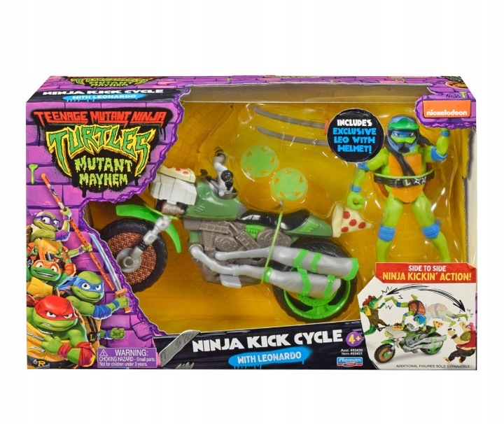 WOJOWNICZE ŻÓŁWIE NINJA Figurka LEONARDO Pojazd
