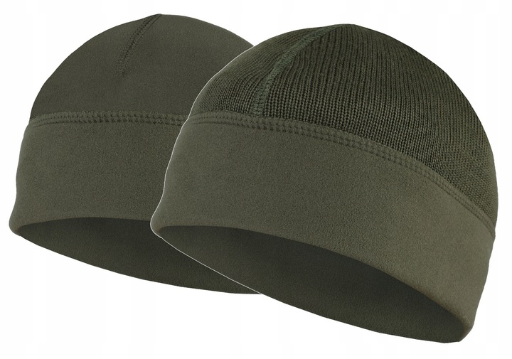 CZAPKA ZIMOWA WOJSKOWA WP WZ.420Z-MON Wełna MERINO Dwustronna Olive 54-55