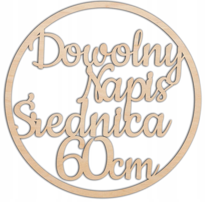 TWÓJ NAPIS w kole obręczy I KOMUNIA ŚWIĘTA CHRZEST ROCZEK URODZINY ŚLUB 60