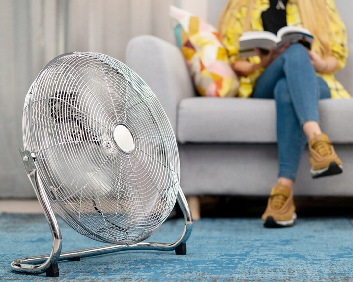 WIATRAK WENTYLATOR STOJĄCY PODŁOGOWY CICHY 18″ PRZEMYSŁOWY 120W B. MOCNY