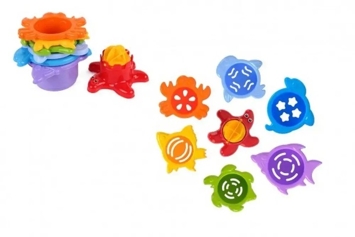 PIRAMIDA ZESTAW DO KĄPIELI DO PIASKU FOREMKI ZWIERZĘTA MORSKIE KOLORY
