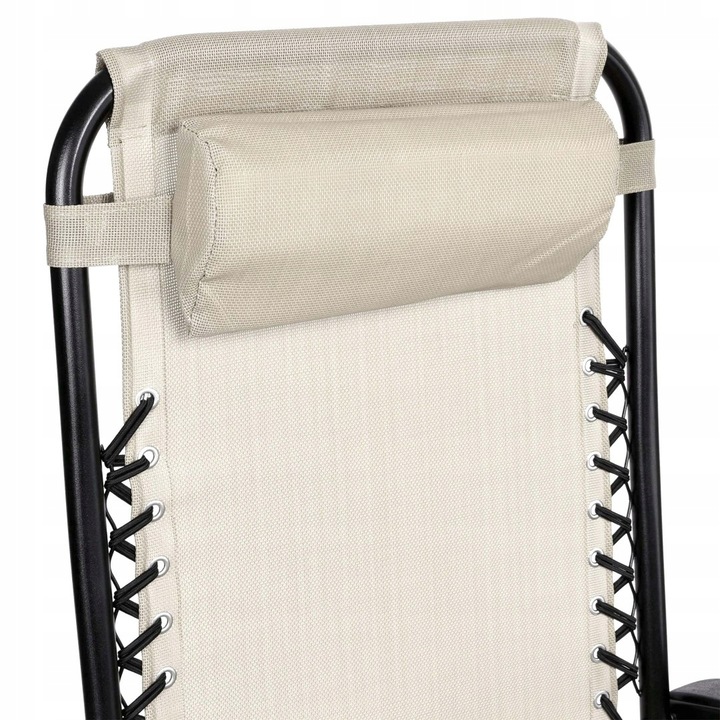 LEŻAK OGRODOWY JASNY BEŻOWY ORION FUNKCJA ZERO GRAVITY