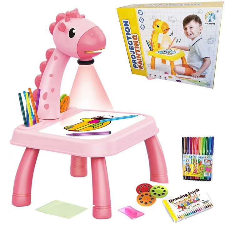 Projektor Rzutnik do Rysowania Slajdy Mazaki NÓŻKI ŻYRAFA MUZYKA DŹWIĘKI