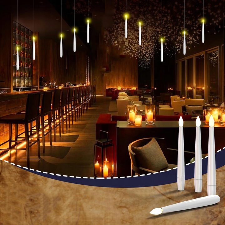 Latające Swiece LED, 10 Sztuk, z Pilotem Zdalnego Sterowania,Swiece Wiszące