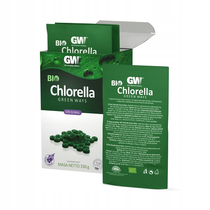 BIO CHLORELLA Green Ways 330 g 1320 tabletek PYRENOIDOSA - ZIELONKI