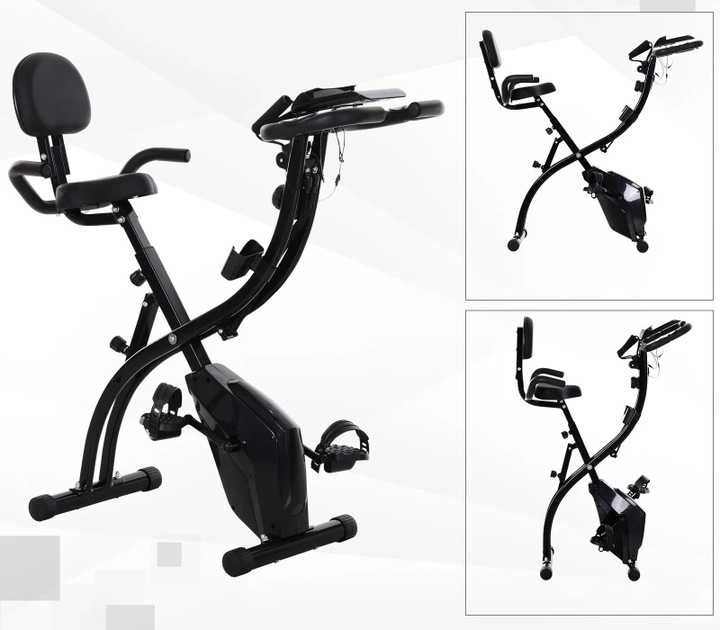 Rower Treningowy X-Bike Składany Stacjonarny LCD Czarny