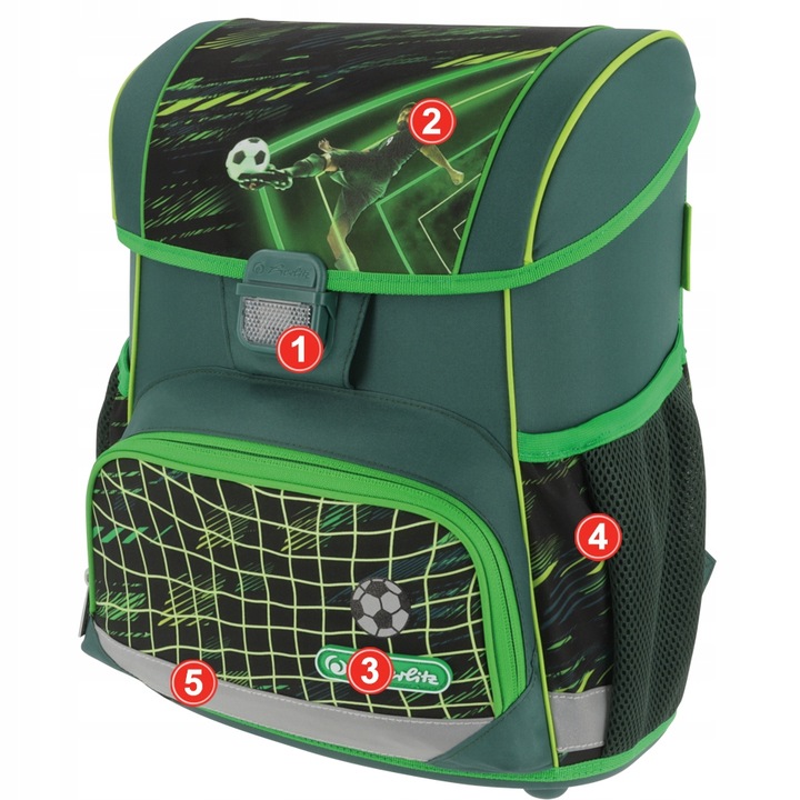 TORNISTER SZKOLNY HERLITZ LOOP PLUS PIŁKA NOŻNA ZESTAW KLASA 1-3