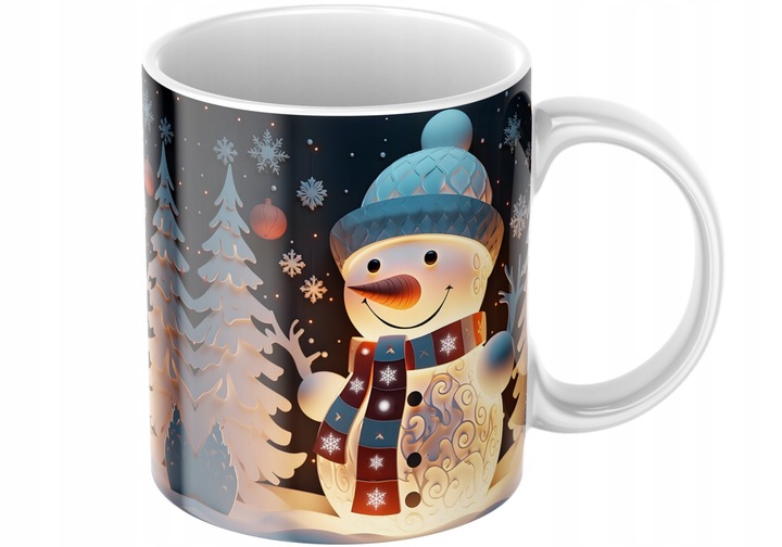 Świąteczny Kubek 3D Bałwanek - Idealny Na Prezent - Urodziny - NOWOŚĆ