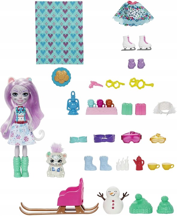 ENCHANTIMALS KALENDARZ ADWENTOWY 24 niespodzianki w tym lalka Enchantimals