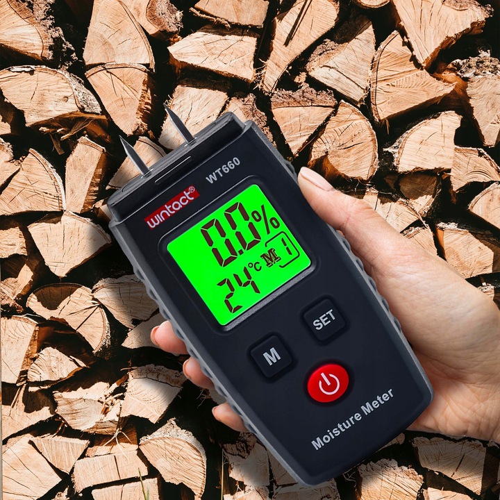 WILGOTNOŚCIOMIERZ MIERNIK WILGOTNOŚĆ DREWNA BETONU CEGŁY GIPSU KOMPAKTOWY