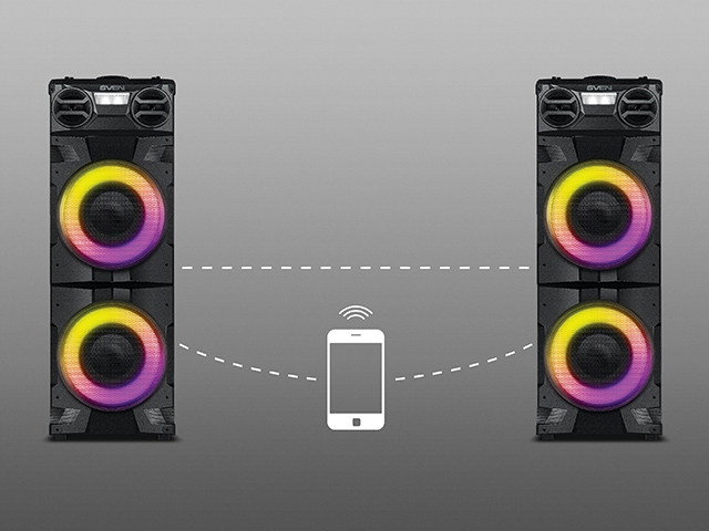 SVEN PS-1900 GŁOŚNIK PRZENOŚNY PARTYBOX 1000W BLUETOOTH KARAOKE STROBOSKOP