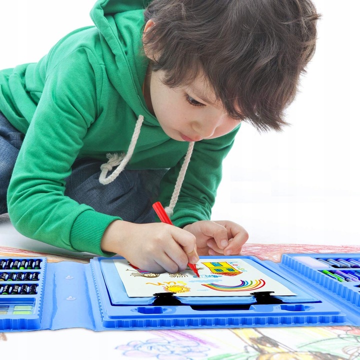 ZESTAW DO MALOWANIA DLA DZIECI 208el Artystyczny Plastyczny Twórczy Walizka