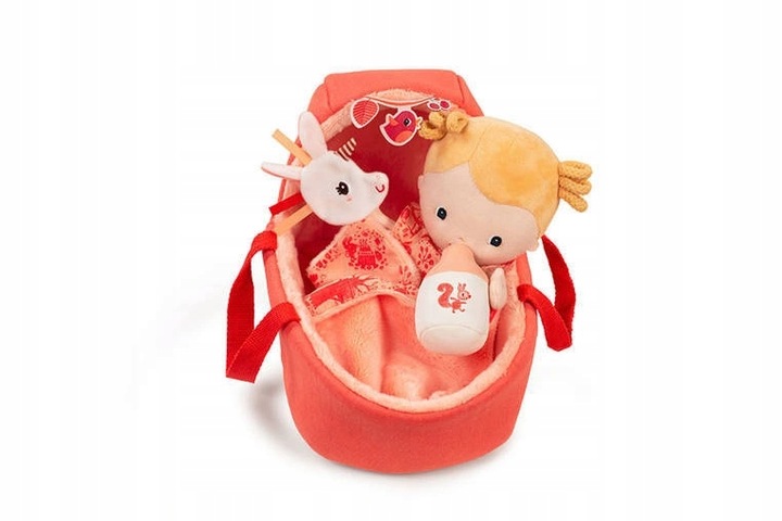 Lalka dzidziuś w gondoli z komforterem i butelką Lena 12 m+, Lilliputiens