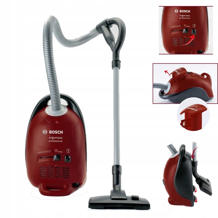 BOSCH ODKURZACZ DLA DZIECI CZERWONY Z DŹWIĘKIEM 30 CM KLEIN