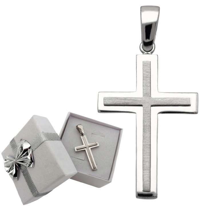 Krzyżyk srebrny rodowany bez wizerunku srebro 925