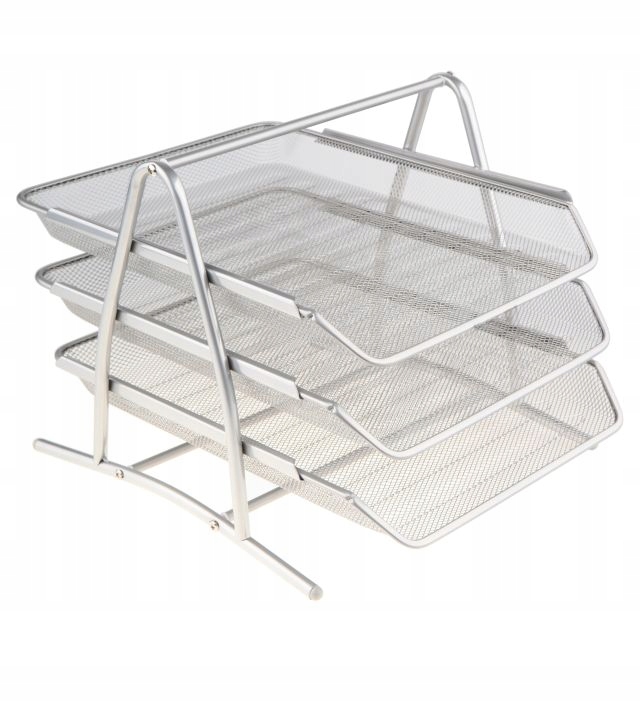 Organizer z szufladami półka na dokumenty metal Net 3A srebrna plus gratis
