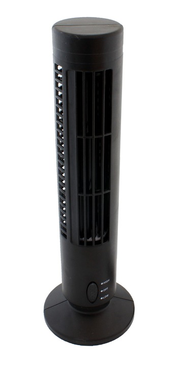 WENTYLATOR KOLUMNOWY BIURKOWY STOJĄCY OSCYLACJA KLIMA USB 3W CZARNY