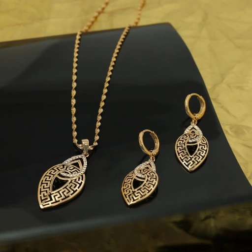 ZŁOTY NASZYJNIK ŁAŃCUSZEK KOLCZYKI WISZĄCE DŁUGIE KOMPLET STAL CHIRURGICZNA