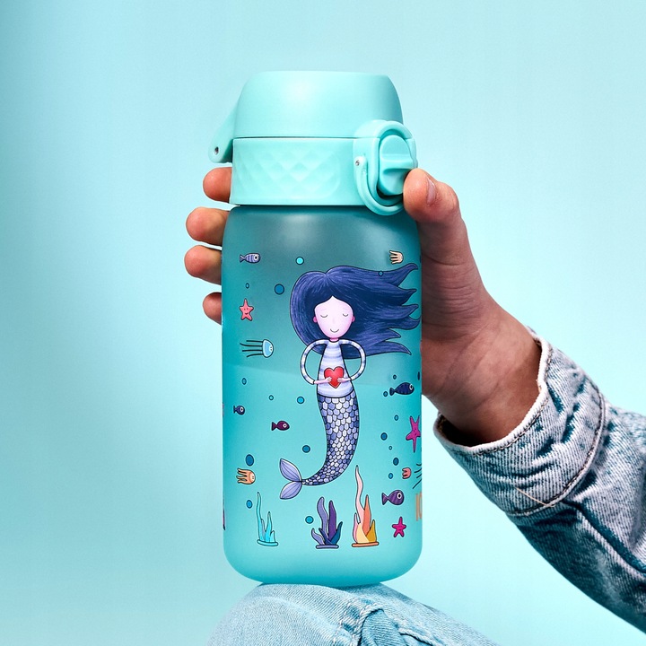 Mały bidon na wodę z syrenkami butelka z ustnikiem i pokrywą ION8 0,35 l