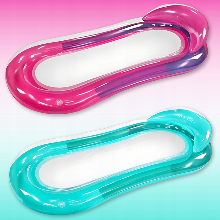 MATERAC DMUCHANY Z SIATKĄ DO PŁYWANIA LEŻAK PLAŻOWY HAMAK WODNY NA BASEN