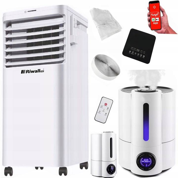 KLIMATYZATOR KLIMA PRZENOŚNY MOCNY MOBILNY 2,6kW +NAWILŻACZ ULTRADZIWIĘKOWY