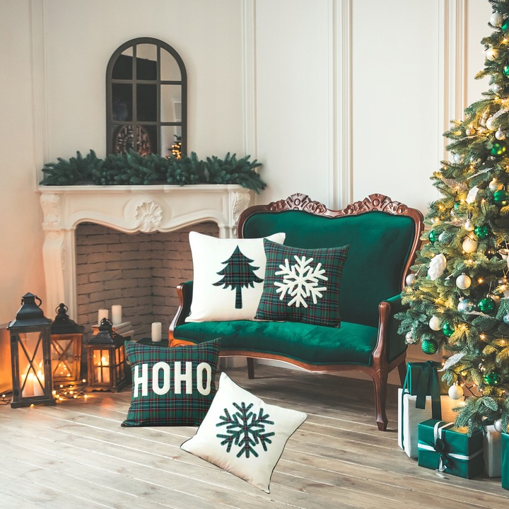 4x ZESTAW POSZEWKA NA PODUSZKĘ ŚWIĄTECZNA POSZEWKI ŚWIĄTECZNE Święta 45X45