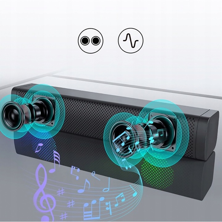 GŁOŚNIK SOUNDBAR KOMPUTEROWY LAPTOP PC LED RGB S10