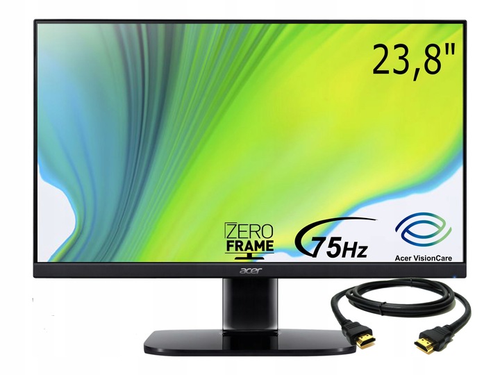 MONITOR Acer 23,8" KA240YBI 1ms 1920X1080 FREESYNC HDMI/VGA