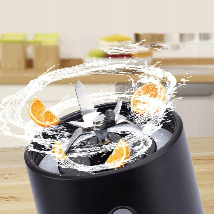 Blender do Koktajli 450ml z 6 Nierdzewnymi Żmijkami i 2000mAh Baterią
