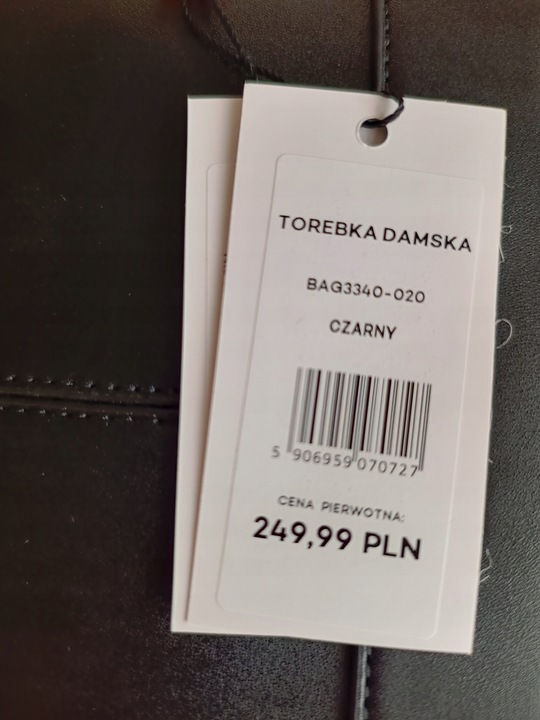 TOREBKA CZARNA Listonoszka MONNARI ZŁOTE LOGO LOGOWANY PASEK