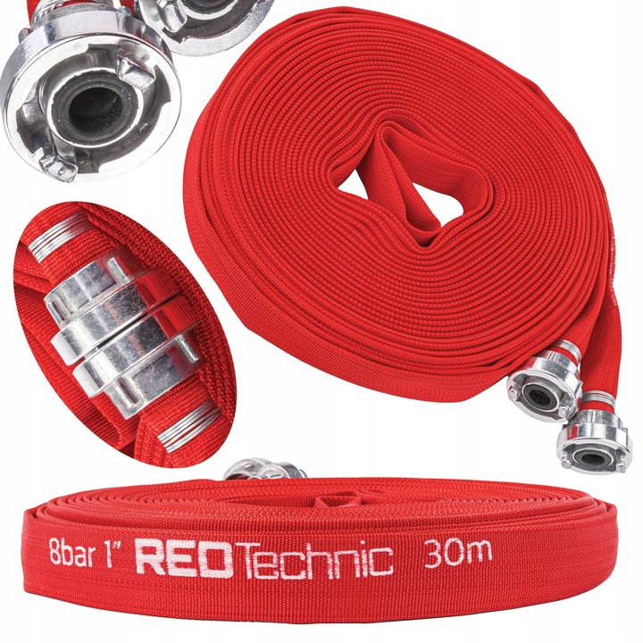 WĄŻ STRAŻACKI PARCIANY DO WODY SZAMBA SZYBKOZŁĄCZKA 1" 30 M 8 BAR