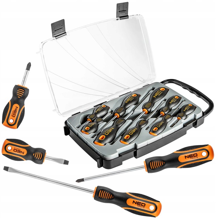 NEO KOMPLET ZESTAW WKRĘTAKÓW ŚRUBOKRĘTÓW 9SZTUK W PUDEŁKU 04-208