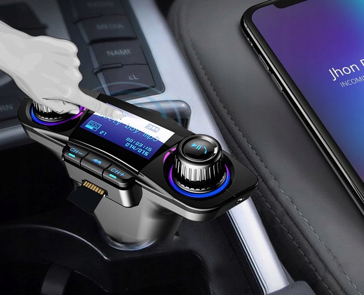 TRANSMITER FM BLUETOOTH 5.0 USB MULTIMEDIALNY 8w1