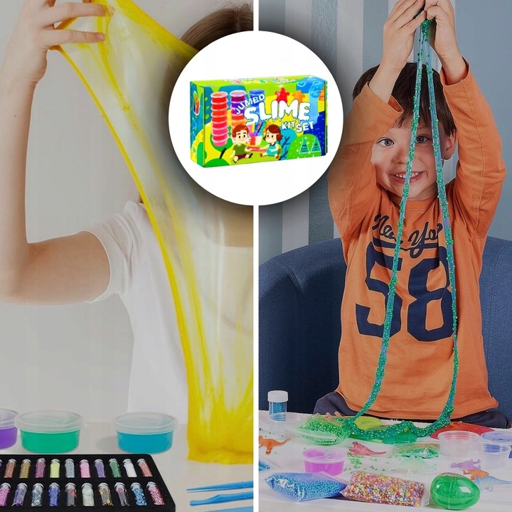 SLIME WIELKI ZESTAW DO ROBIENIA GLUTÓW 128W1 IDEALNY PRZENT DLA DZIECI XXL
