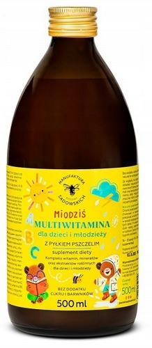 Multiwitamina Miodziś dla dzieci i młodzieży z pyłkiem pszczelim 500 ml