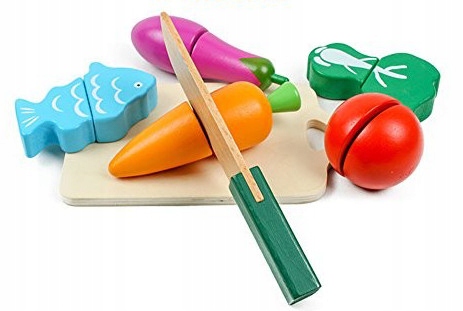 Zestaw DREWNIANYCH Warzyw Owoców Do KROJENIA NA RZEP MEGA ZESTAW NA PREZENT