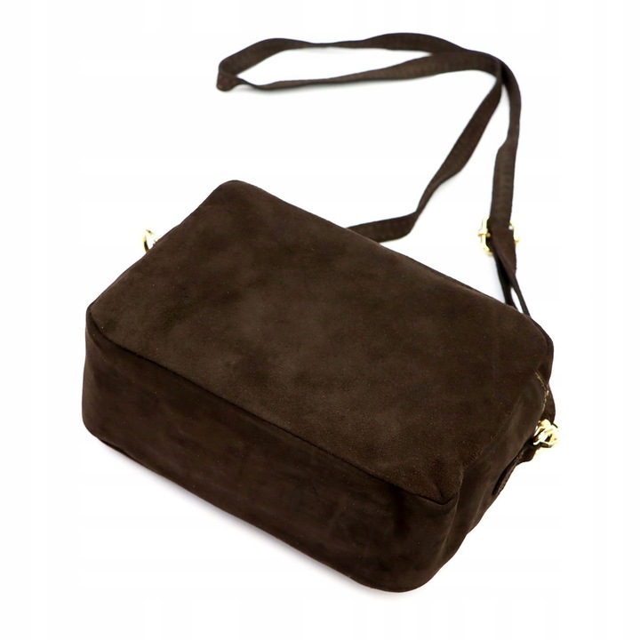 TOREBKA DAMSKA ZAMSZOWA LISTONOSZKA BRĄZOWA CZEKOLADOWA LAURA BIAGGI SKÓRA