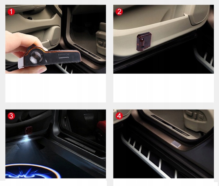 2x LED LOGO PROJEKTOR HD BEZPRZEWODOWE NA BATERIE FORD WSZYSTKIE MODELE