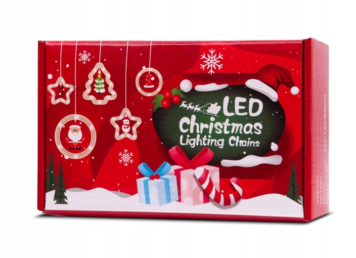 LAMPKI LED KURTYNA Z OBRAZKAMI W CHOINKACH 3M 10 ŻARÓWEK USB