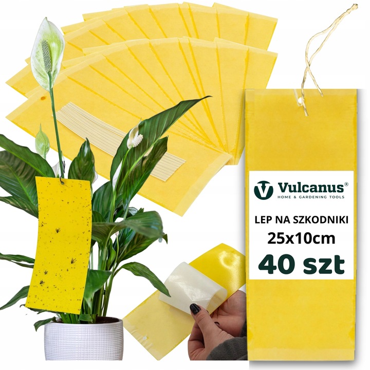 40x Lepy Żółte Do Doniczek Pułapki Do Szklarni Tablice Lepowe Na Ziemiórki