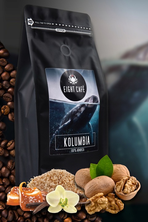 Kawa Ziarnista Świeżo Palona 100% Arabica Kolumbia 1KG Do Ekspresu