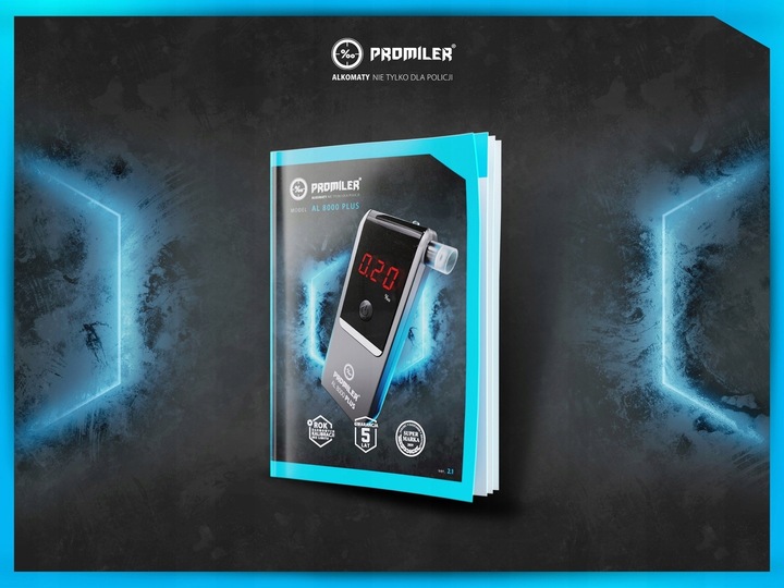 Alkomat PROMILER AL 8000 PLUS + 12 miesięcy kalibracji + ustniki