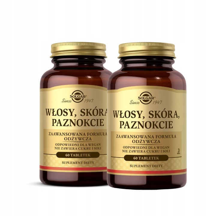 Solgar Włosy skóra paznokcie 120 tabletek zapobiega wypadaniu włosów