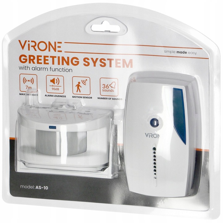 SYGNALIZATOR WEJŚCIA DO SKLEPU CZUJNIK RUCHU ALARM BEZPRZEWODOWY + BATERIE