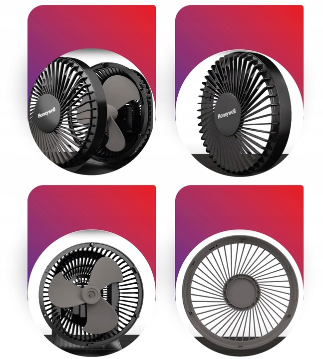 WENTYLATOR WIATRAK BIURKOWY HONEYWELL HTF337 5TRYBÓW CICHA PRACA TIMER