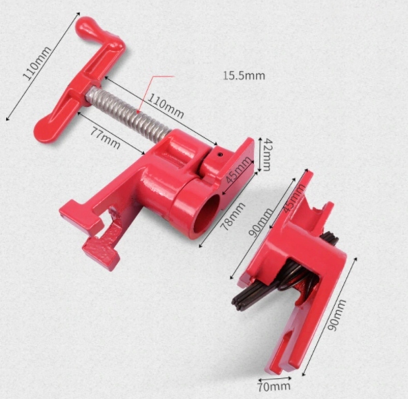 4x ŚCISK STOLARSKI RUROWY BEZKOŃCOWY 3/4 ZACISK